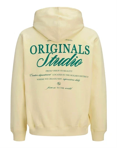 Jack&Jones - JORNorrebro Typo Back Sweat Hoodie - Pastel Yellow 